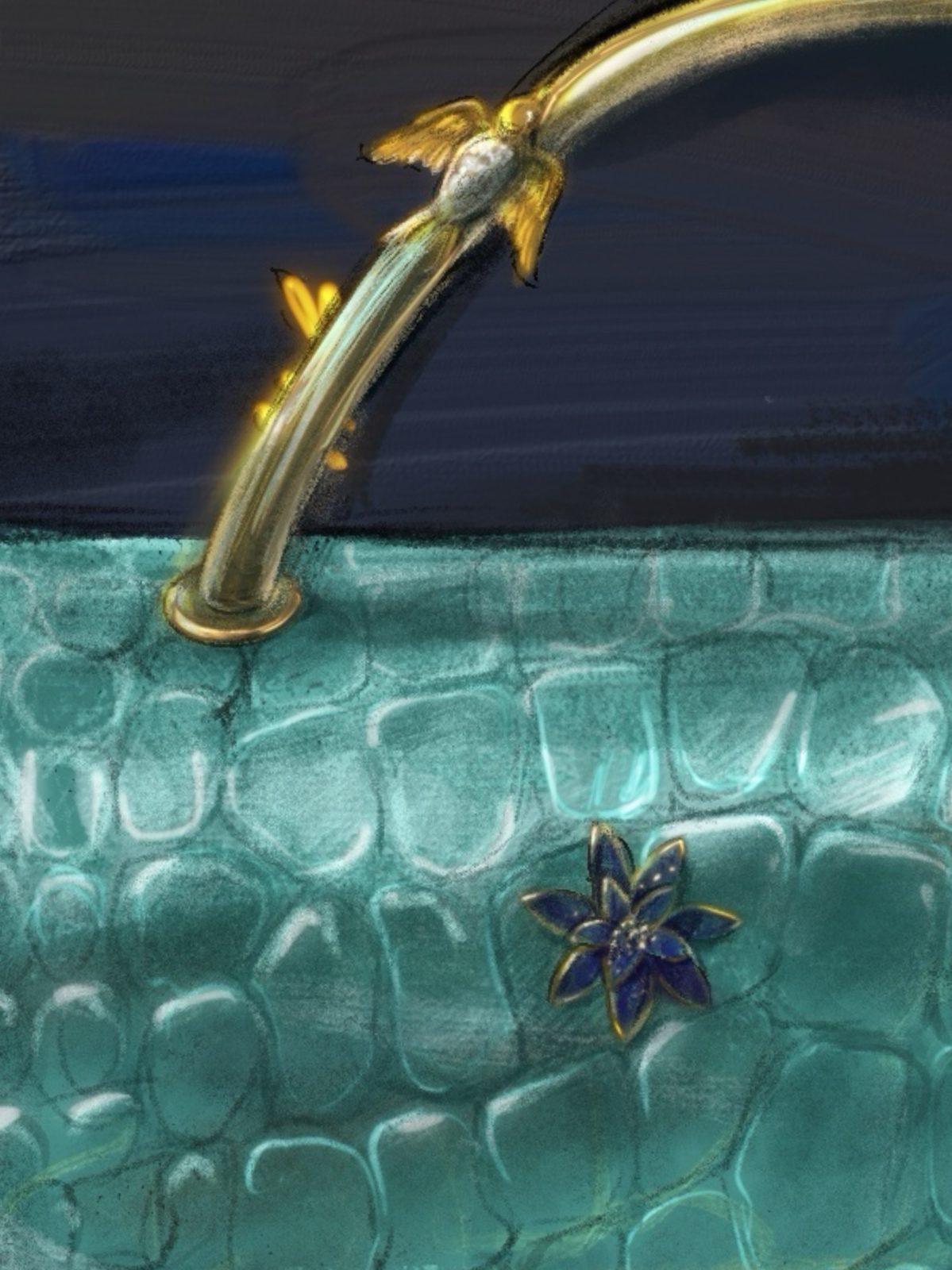 Detail — the golden handle