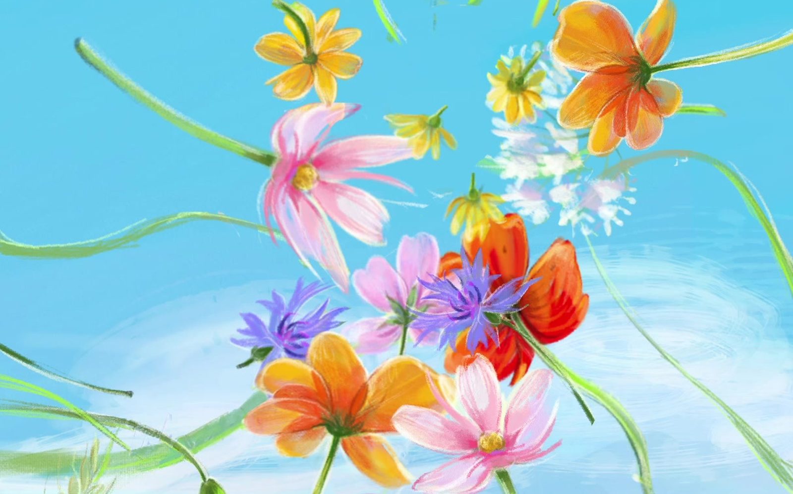 The flowers gather
