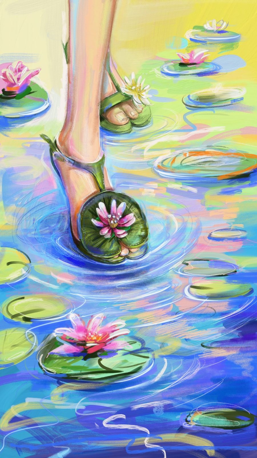 Walking Monet's pond
